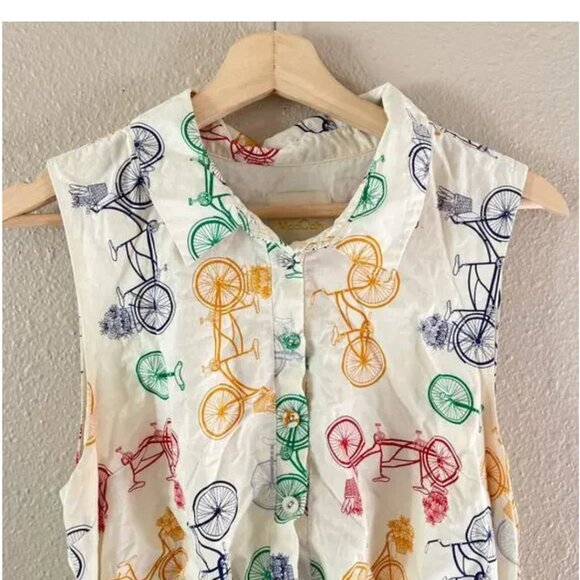 ModCloth Rainbow Bicycle Print Midriff Dress - Picture 3 of 7